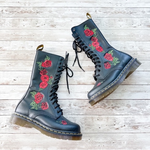 NEW Dr Martens 1914 Vonda Leather Mid Calf Boots
Black Softy T Floral Size 6 - Picture 7 of 15